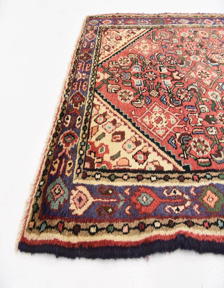 Detail image of 3' 8 x 10' 4 Hand Knotted Hossainabad Persian Wool Runner Rug