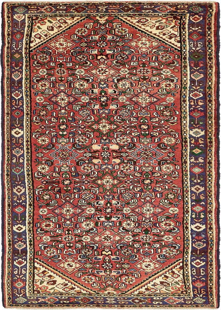 3' 8 x 10' 4 Hand Knotted Hossainabad Persian Wool Runner Rug