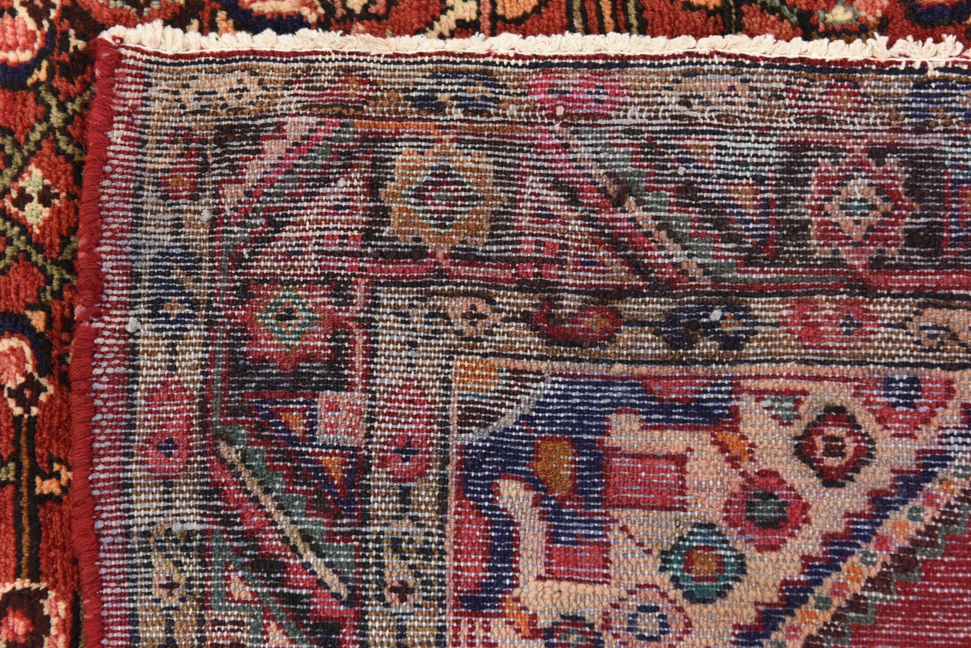 3' 8 x 9' 9 Hand Knotted Hossainabad Persian Wool Runner Rug