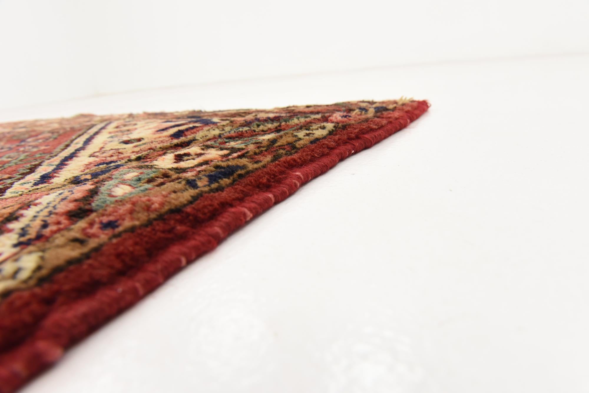 3' 8 x 9' 9 Hand Knotted Hossainabad Persian Wool Runner Rug