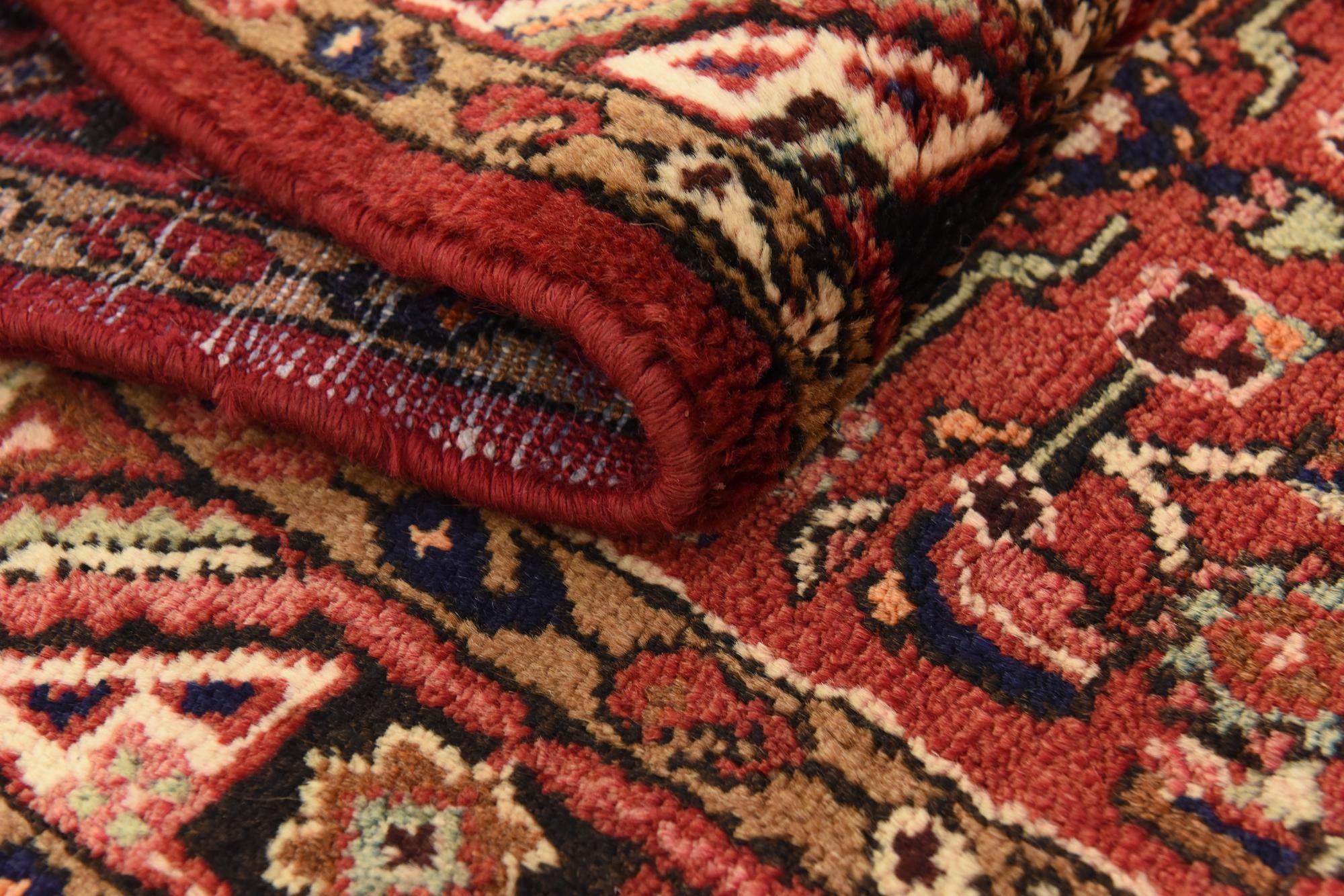 3' 8 x 9' 9 Hand Knotted Hossainabad Persian Wool Runner Rug
