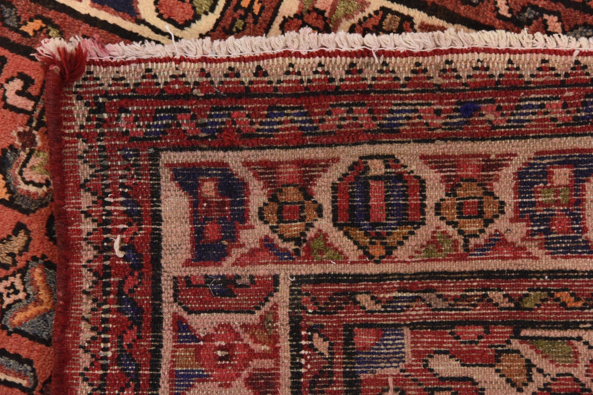 3' 9 x 10' 4 Hand Knotted Hossainabad Persian Wool Runner Rug