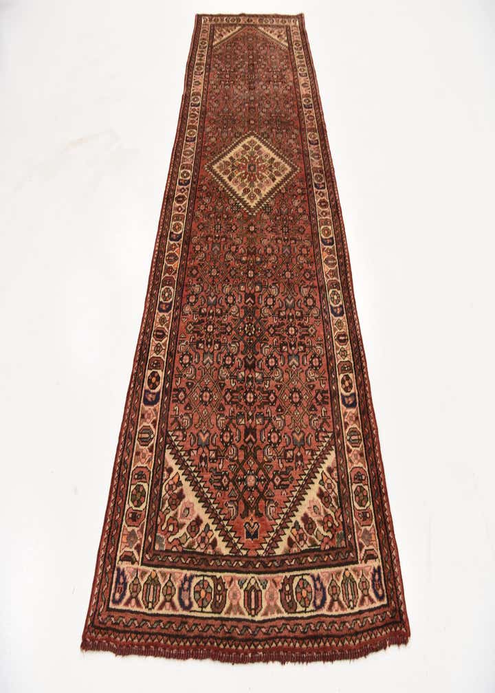 3' 9 x 10' 4 Hand Knotted Hossainabad Persian Wool Runner Rug
