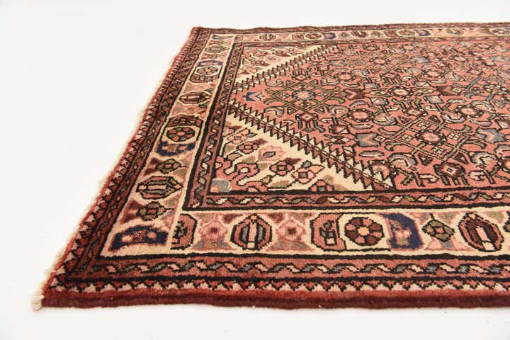 3' 9 x 10' 4 Hand Knotted Hossainabad Persian Wool Runner Rug