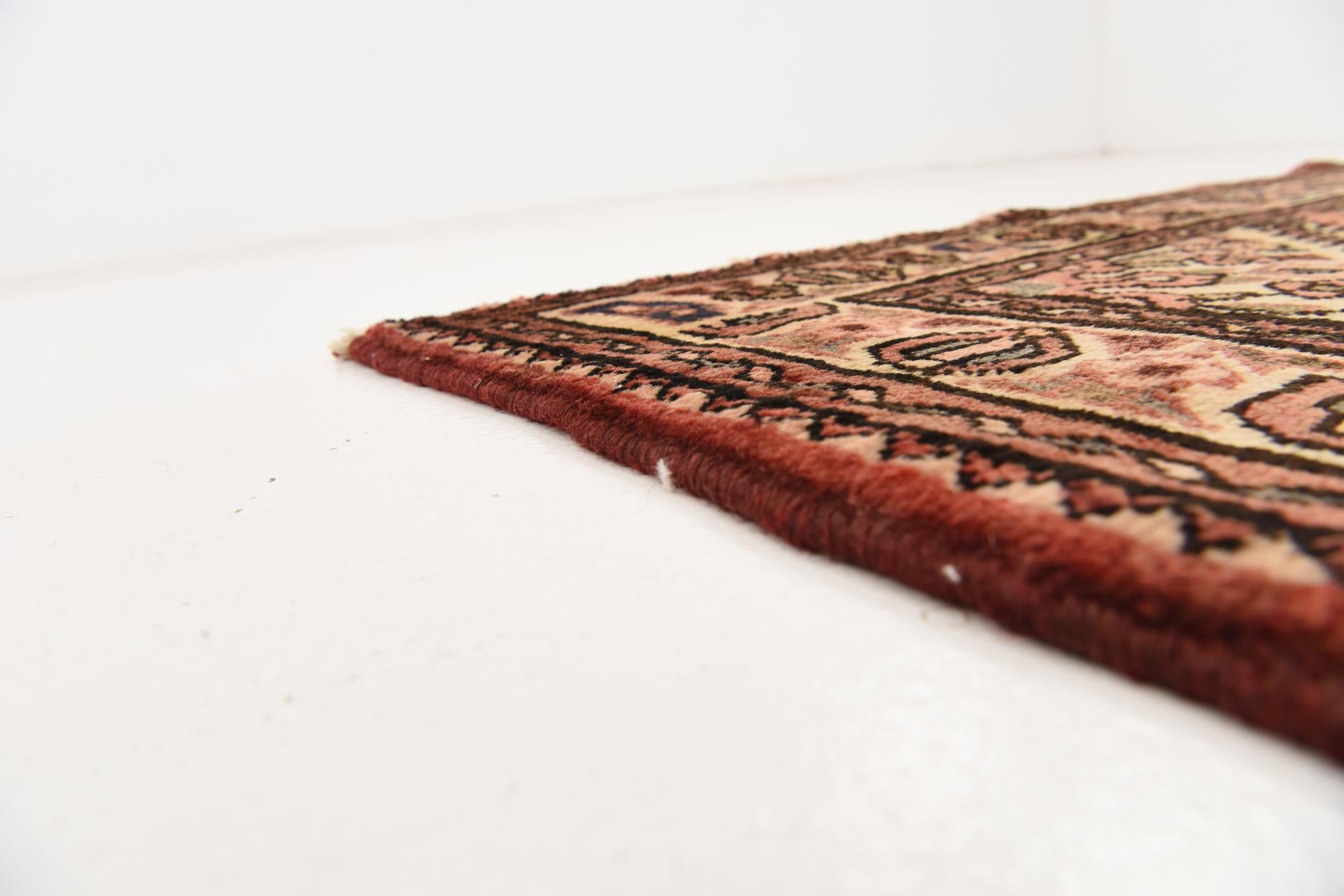 3' 9 x 10' 4 Hand Knotted Hossainabad Persian Wool Runner Rug