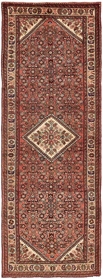 Detail image of 3' 9 x 10' 4 Hand Knotted Hossainabad Persian Wool Runner Rug