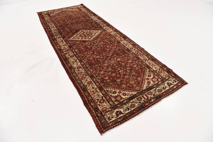 Detail image of 115cm x 315cm anudado a mano Hossainabad Alfombra Persa Lana Pasillera