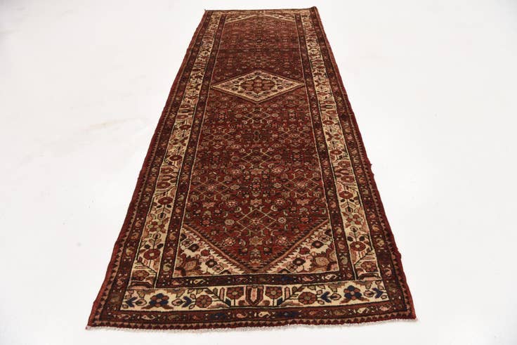 Detail image of 115cm x 315cm anudado a mano Hossainabad Alfombra Persa Lana Pasillera