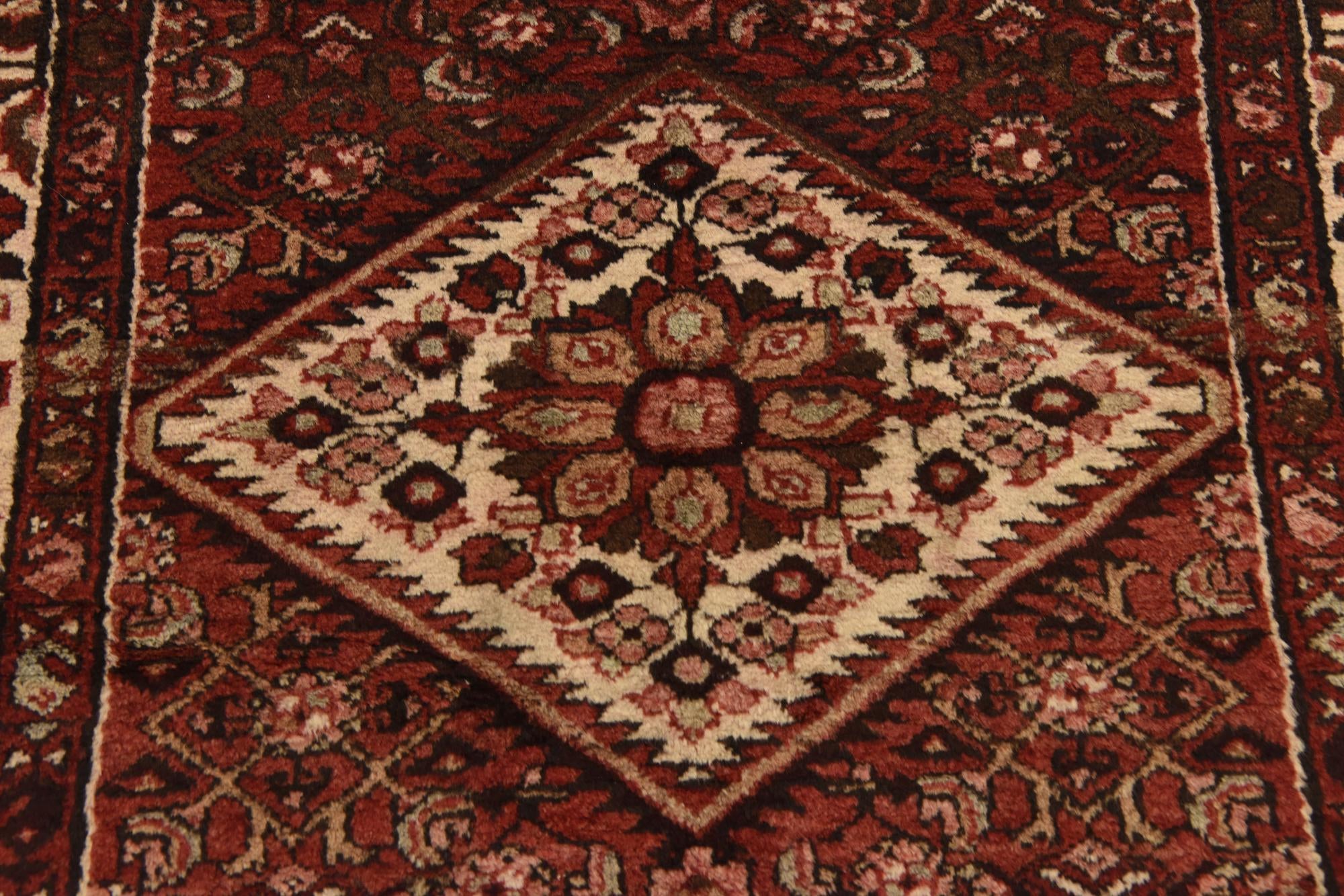 115cm x 315cm Hand Knotted Hossainabad Persian Wool Runner Rug