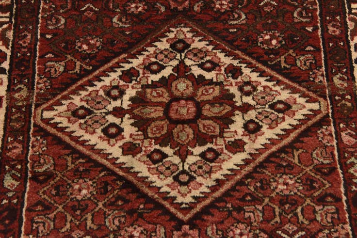 Detail image of 115cm x 315cm anudado a mano Hossainabad Alfombra Persa Lana Pasillera