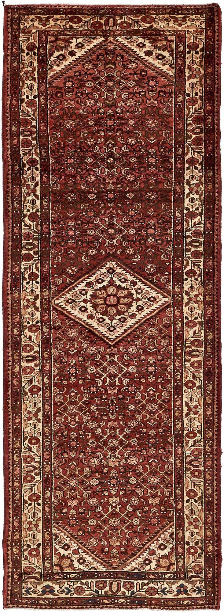 115cm x 315cm anudado a mano Hossainabad Alfombra Persa Lana Pasillera