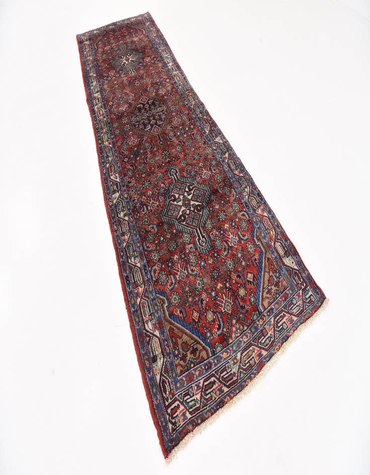 Detail image of 3' 6 x 10' 7  Hand Knotted Hossainabad Persian Wool Runner Rug