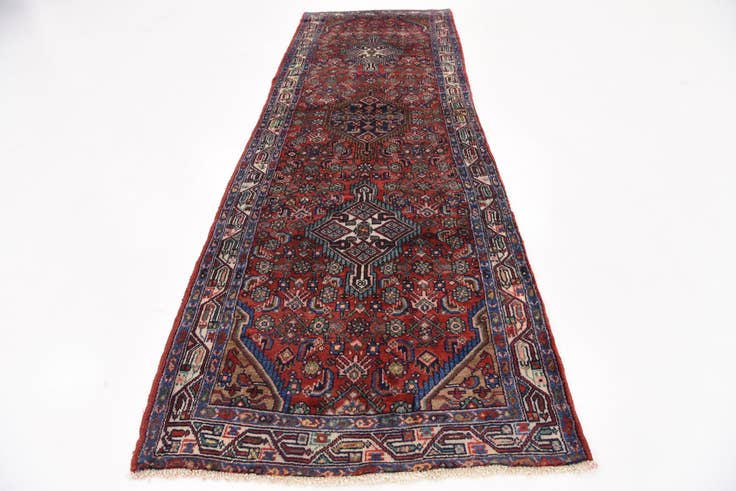 Detail image of 3' 6 x 10' 7 Hand Knotted Hossainabad Persian Wool Runner Rug