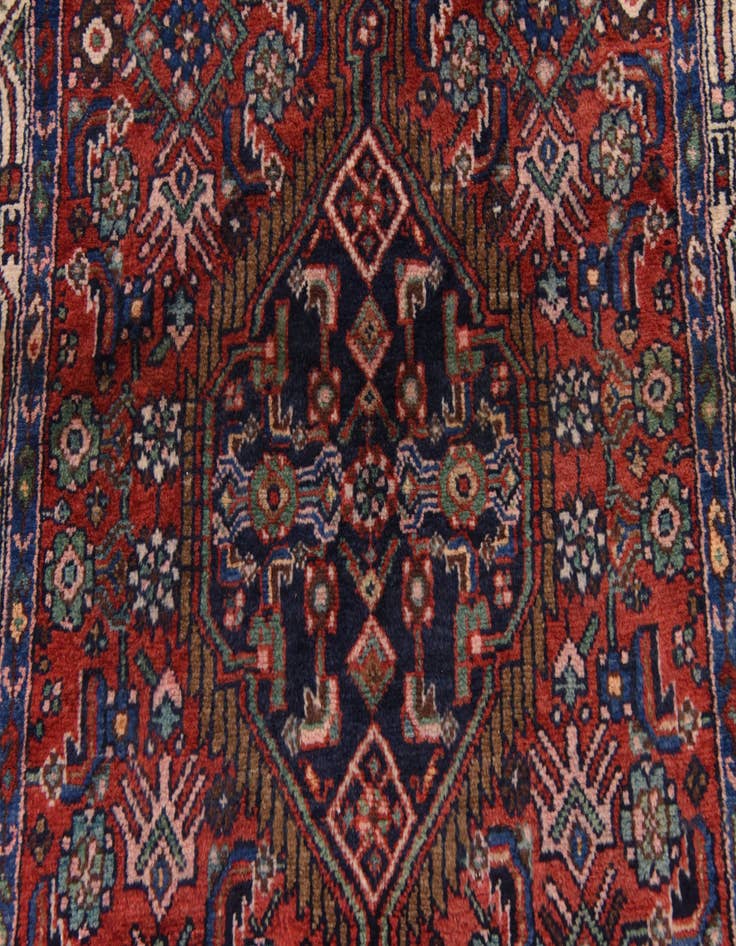 Detail image of 3' 6 x 10' 7  Hand Knotted Hossainabad Persian Wool Runner Rug