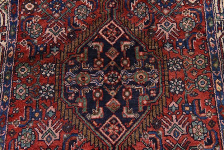 3' 6 x 10' 7 Hand Knotted Hossainabad Persian Wool Runner Rug