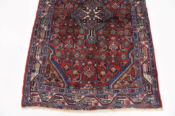 Detail image of 3' 6 x 10' 7 Hand Knotted Hossainabad Persian Wool Runner Rug