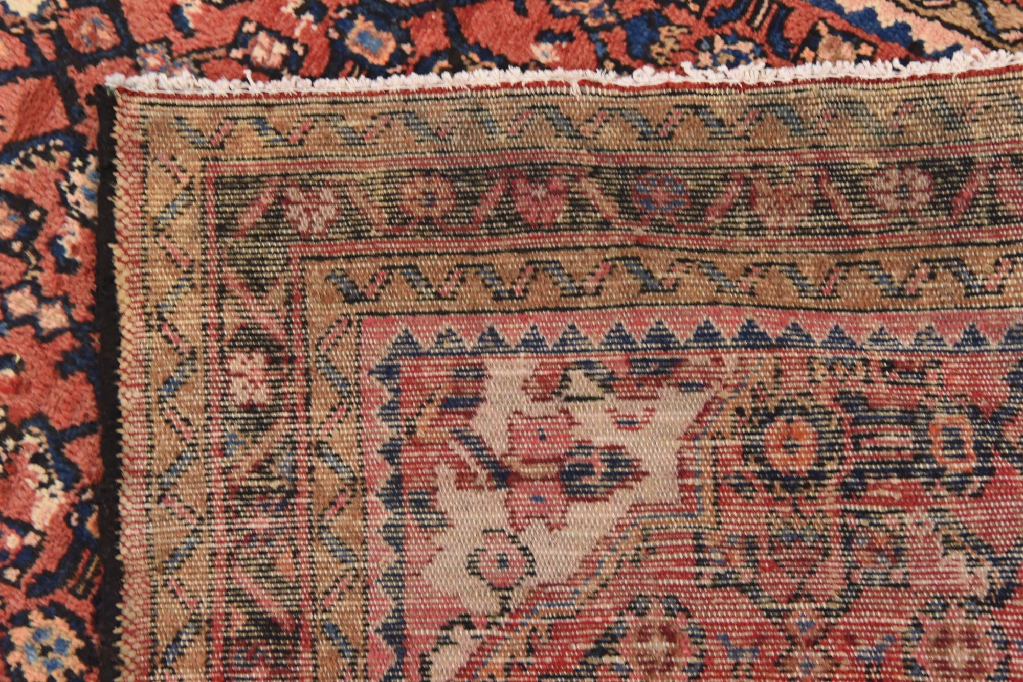 3' 10 x 9' 10 Hand Knotted Hossainabad Persian Wool Runner Rug