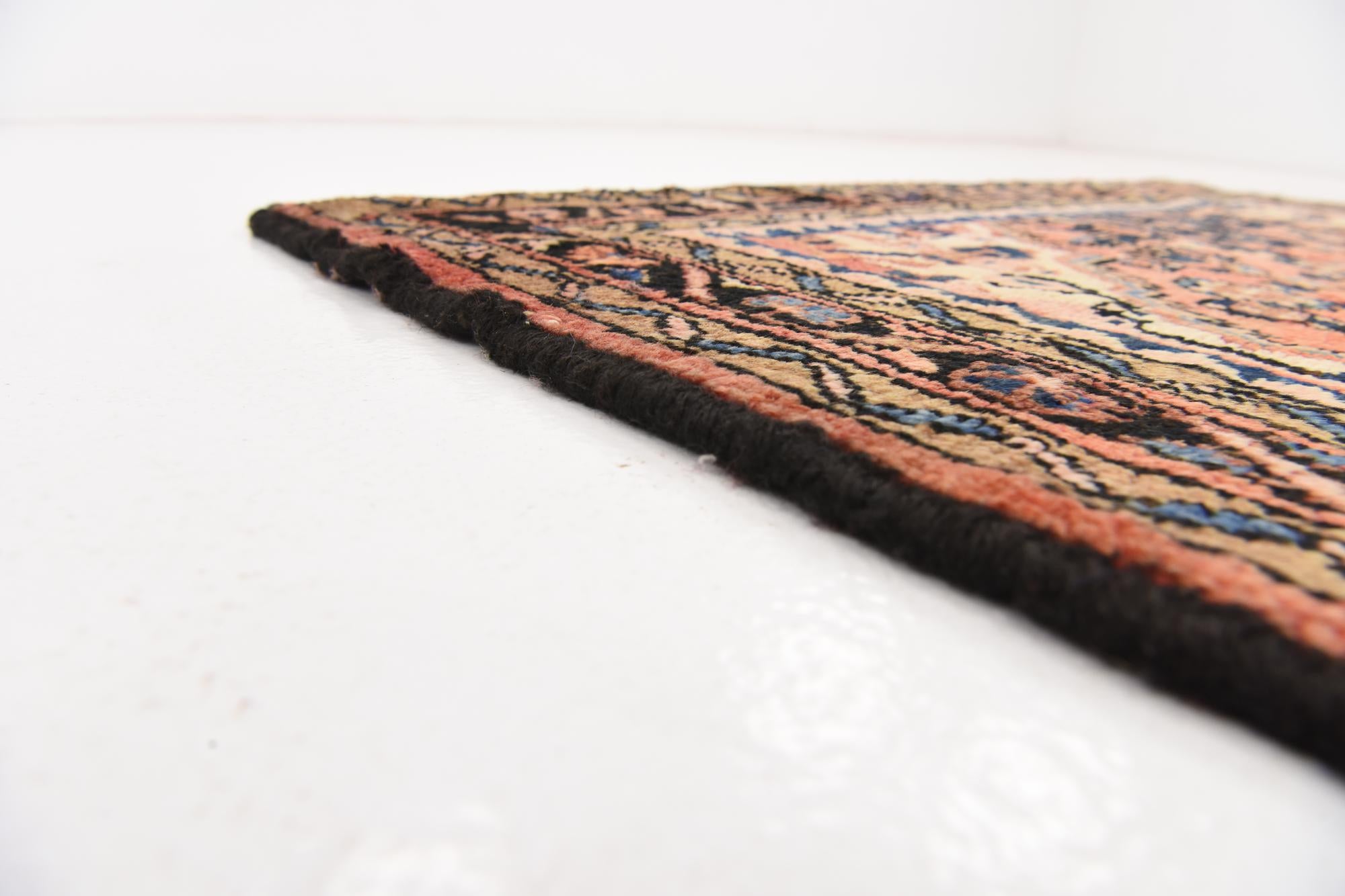 3' 10 x 9' 10 Hand Knotted Hossainabad Persian Wool Runner Rug