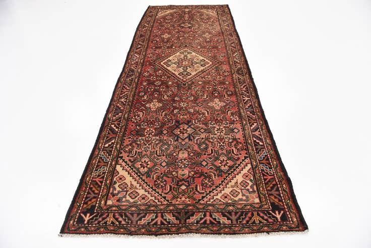 Detail image of 110cm x 295cm anudado a mano Hossainabad Alfombra Persa Lana Pasillera