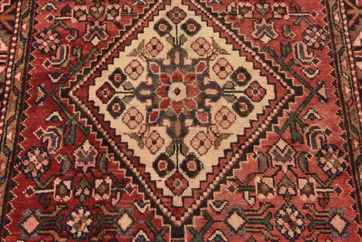 Detail image of 110cm x 295cm anudado a mano Hossainabad Alfombra Persa Lana Pasillera
