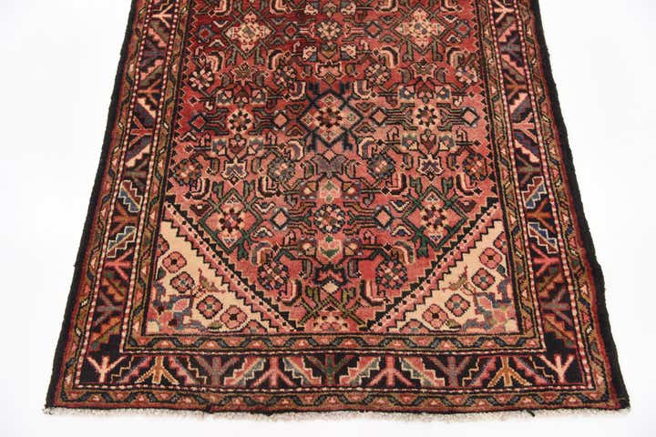 110cm x 295cm anudado a mano Hossainabad Alfombra Persa Lana Pasillera