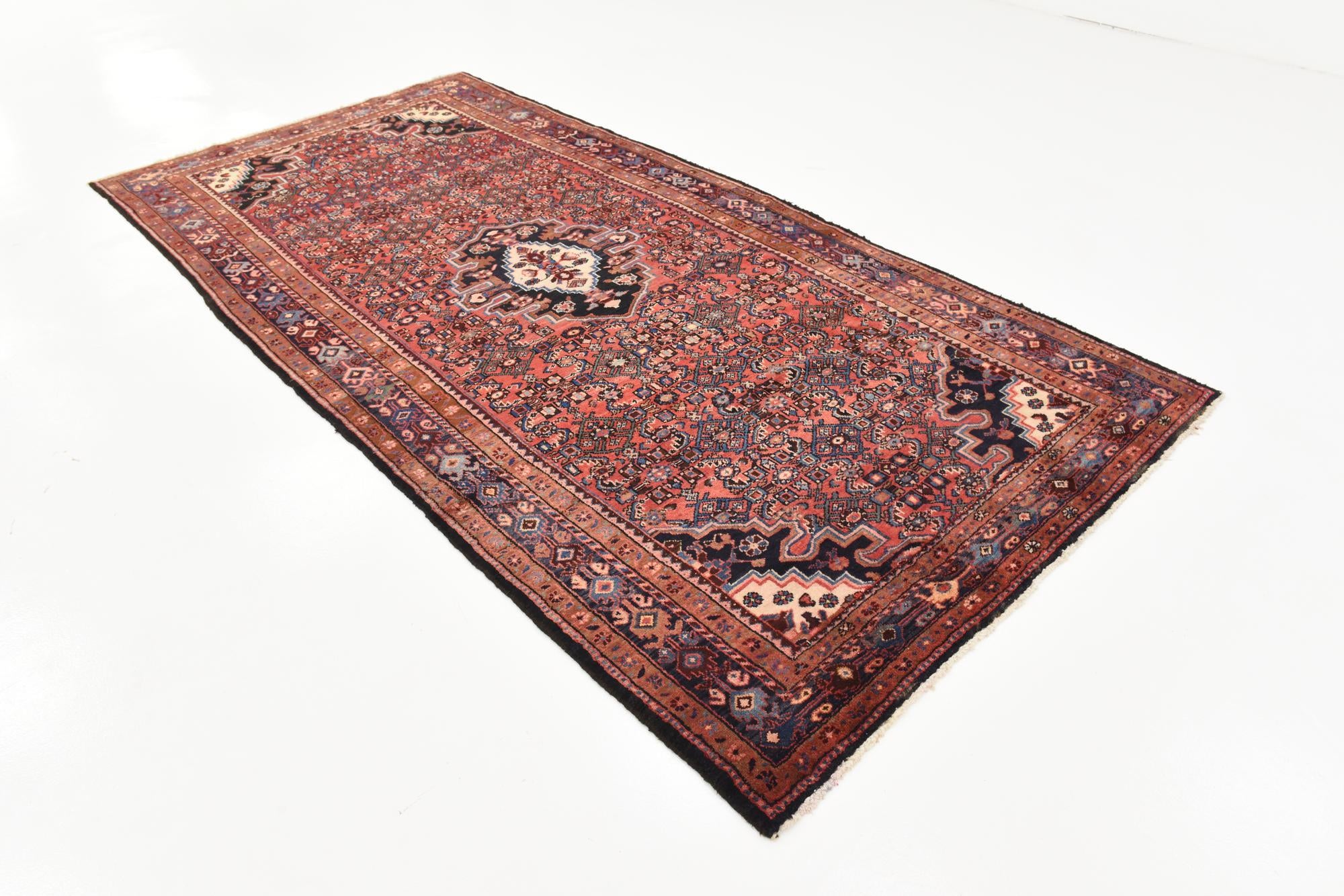 5' 6 x 11' 1 Hand Knotted Hossainabad Persian Wool Runner Rug