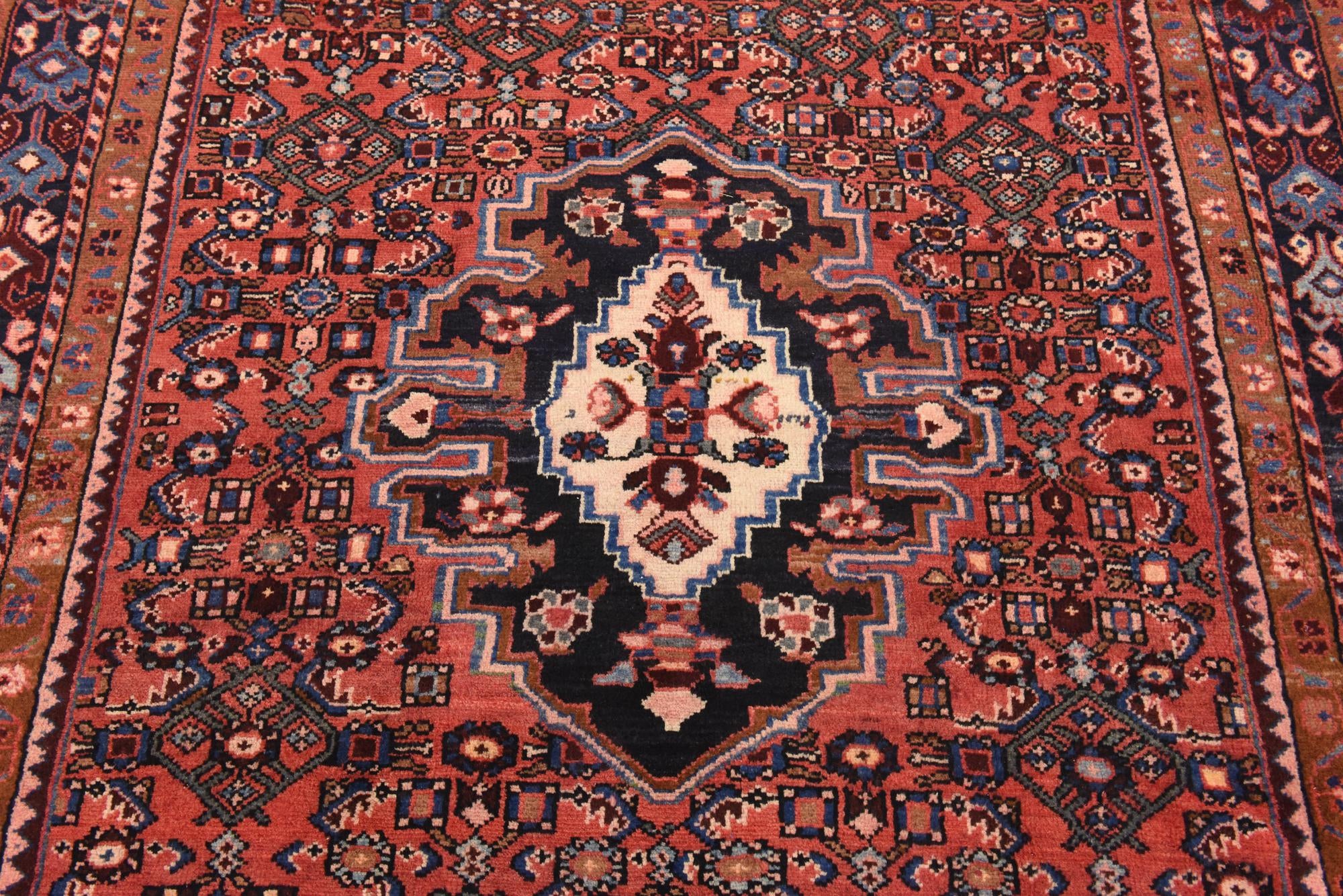 5' 6 x 11' 1 Hand Knotted Hossainabad Persian Wool Runner Rug