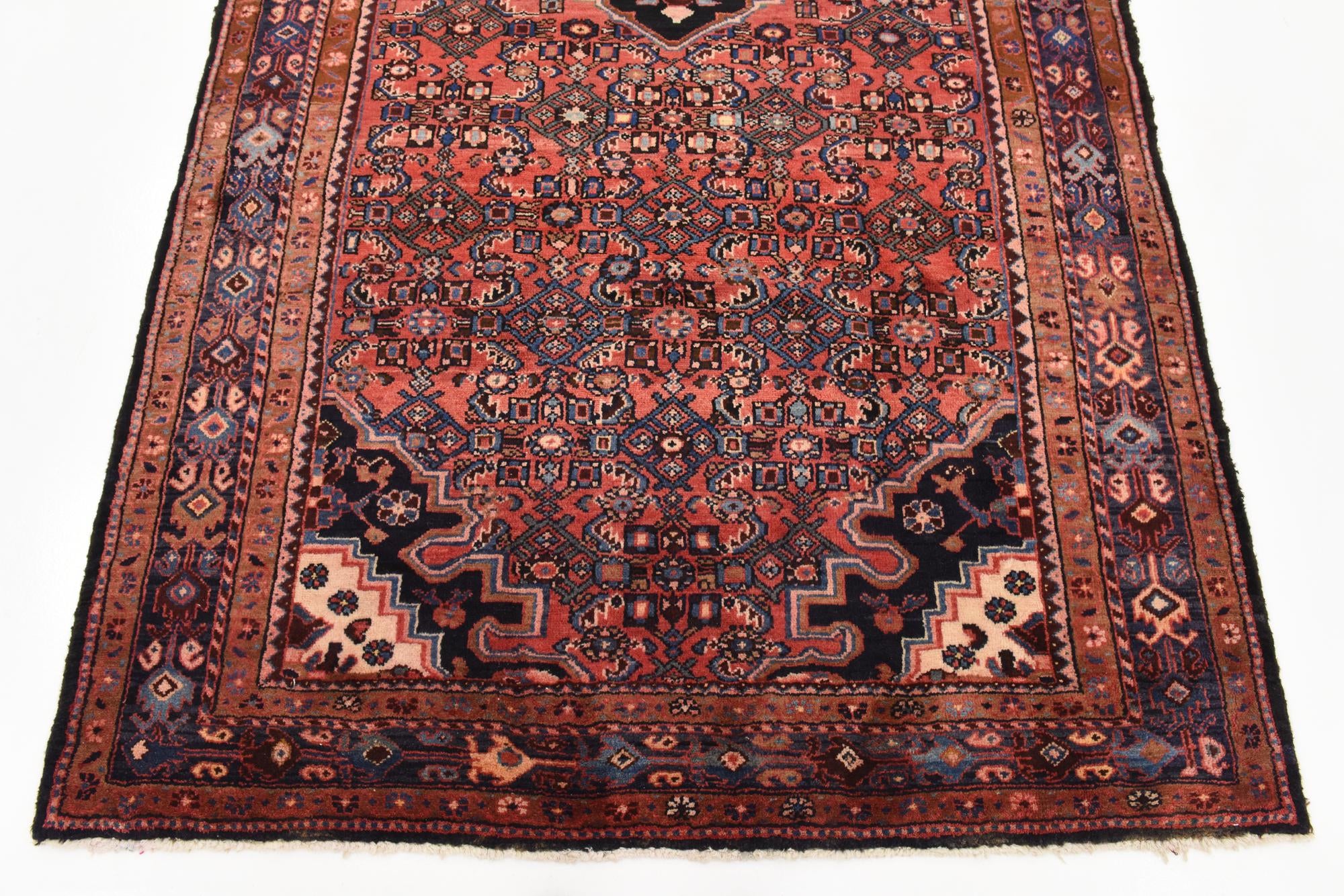 5' 6 x 11' 1 Hand Knotted Hossainabad Persian Wool Runner Rug