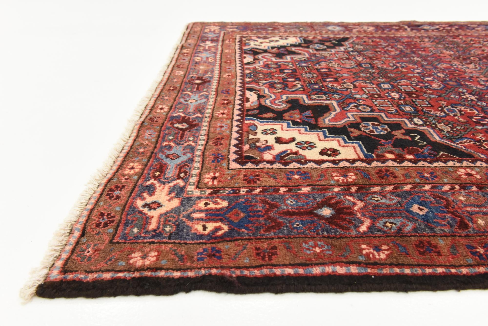 5' 6 x 11' 1 Hand Knotted Hossainabad Persian Wool Runner Rug