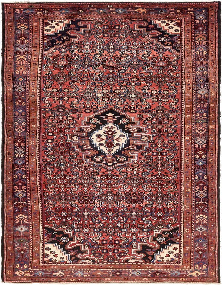 Detail image of 5' 6 x 11' 1 Hand Knotted Hossainabad Persian Wool Runner Rug