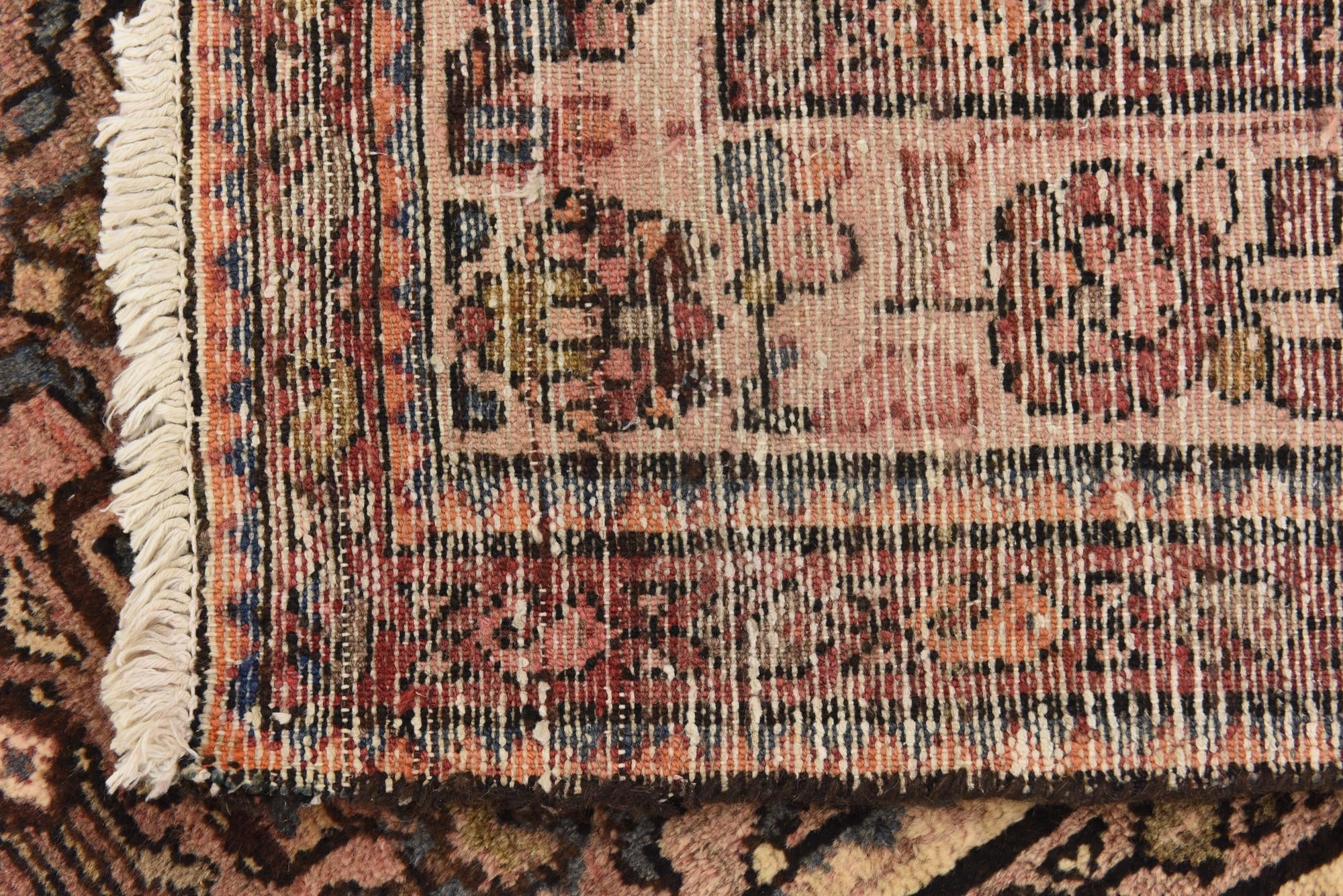 3' 8 x 11' 4 Hand Knotted Hossainabad Persian Wool Runner Rug