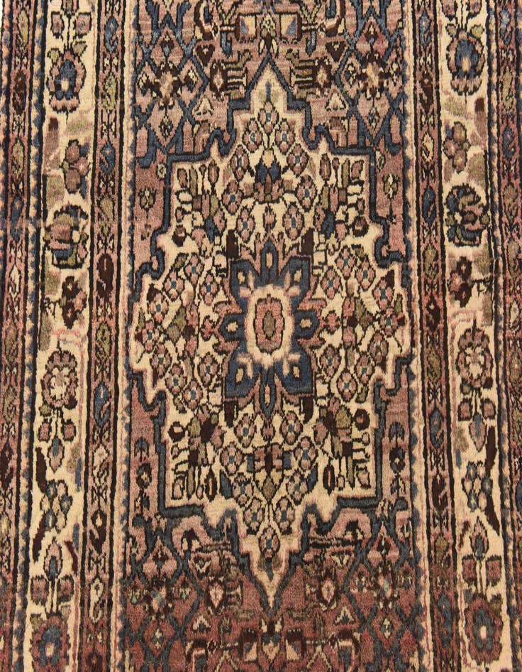 Detail image of 3' 8 x 11' 4 Hand Knotted Hossainabad Persian Wool Runner Rug