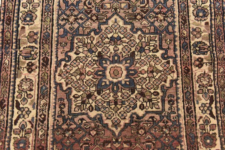 3' 8 x 11' 4 Hand Knotted Hossainabad Persian Wool Runner Rug