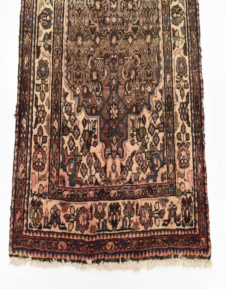 Detail image of 3' 8 x 11' 4 Hand Knotted Hossainabad Persian Wool Runner Rug