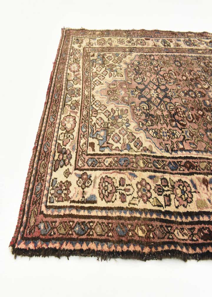 3' 8 x 11' 4 Hand Knotted Hossainabad Persian Wool Runner Rug