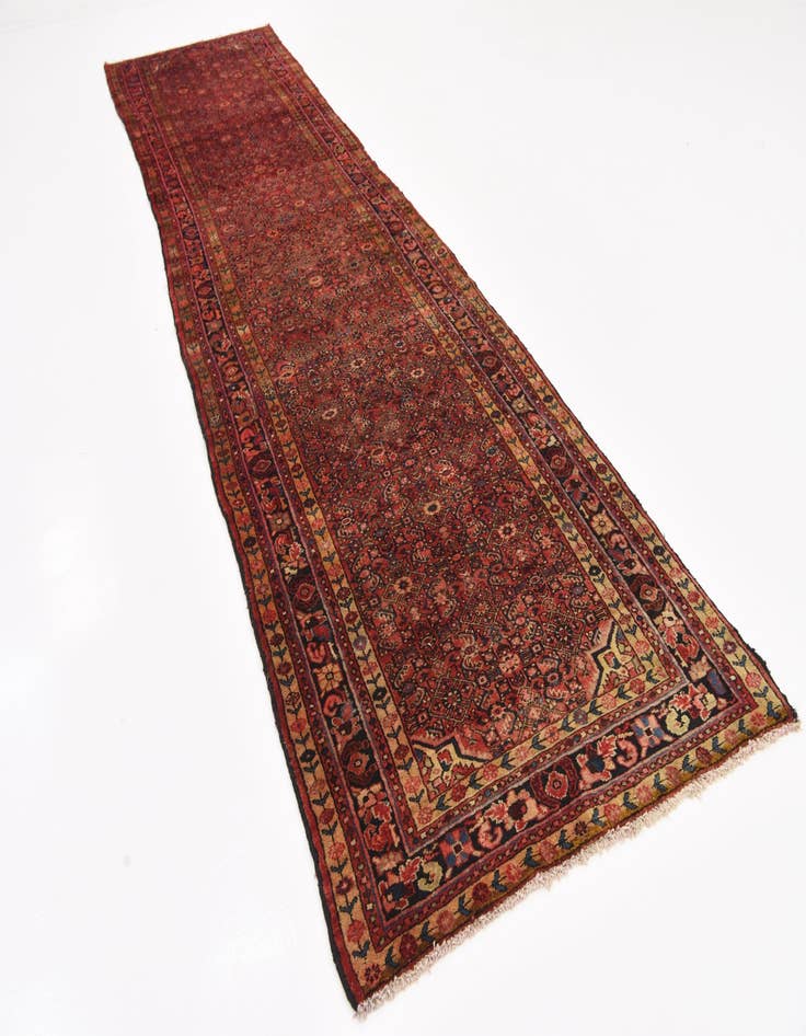 Detail image of 4' x 16' 10 Hand Knotted Hossainabad Persian Wool Runner Rug