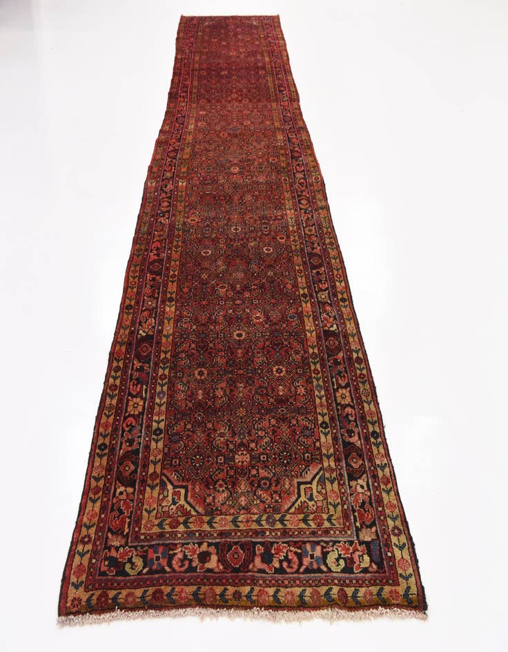 Detail image of 4' x 16' 10 Hand Knotted Hossainabad Persian Wool Runner Rug
