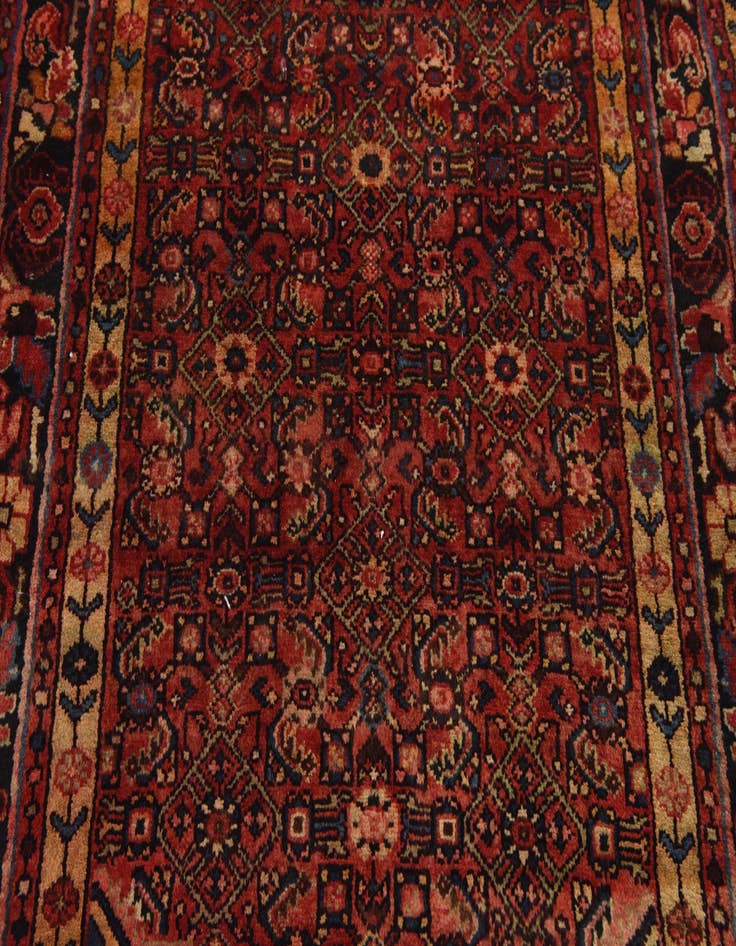 Detail image of 4' x 16' 10 Hand Knotted Hossainabad Persian Wool Runner Rug