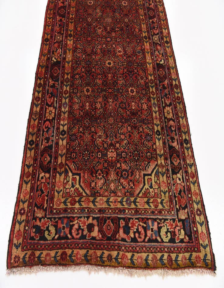 Detail image of 4' x 16' 10 Hand Knotted Hossainabad Persian Wool Runner Rug