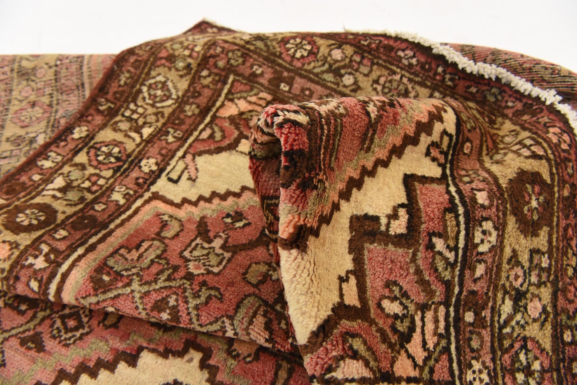 3' 7 x 10' Hand Knotted Hossainabad Persian Wool Runner Rug