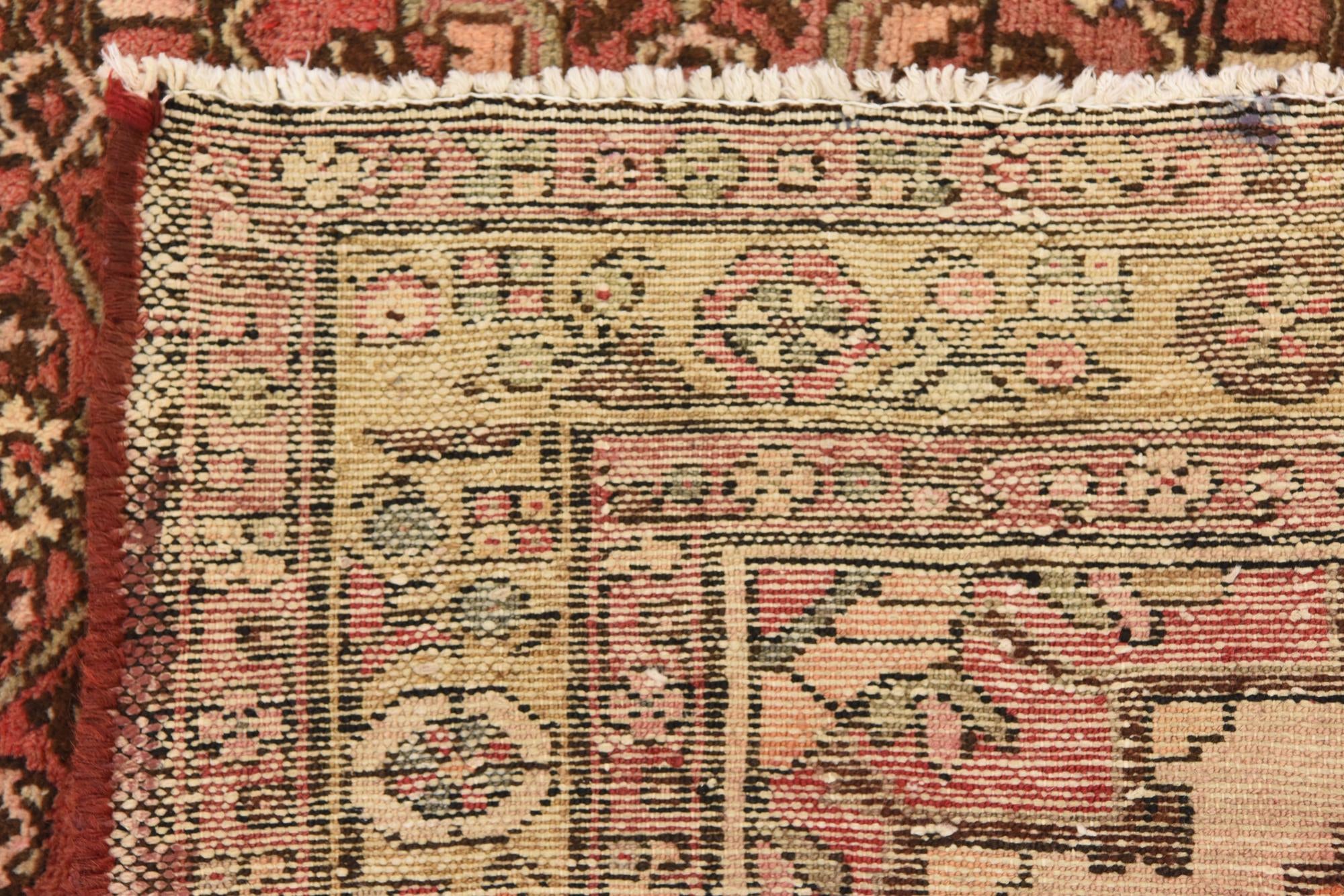 3' 7 x 10' Hand Knotted Hossainabad Persian Wool Runner Rug