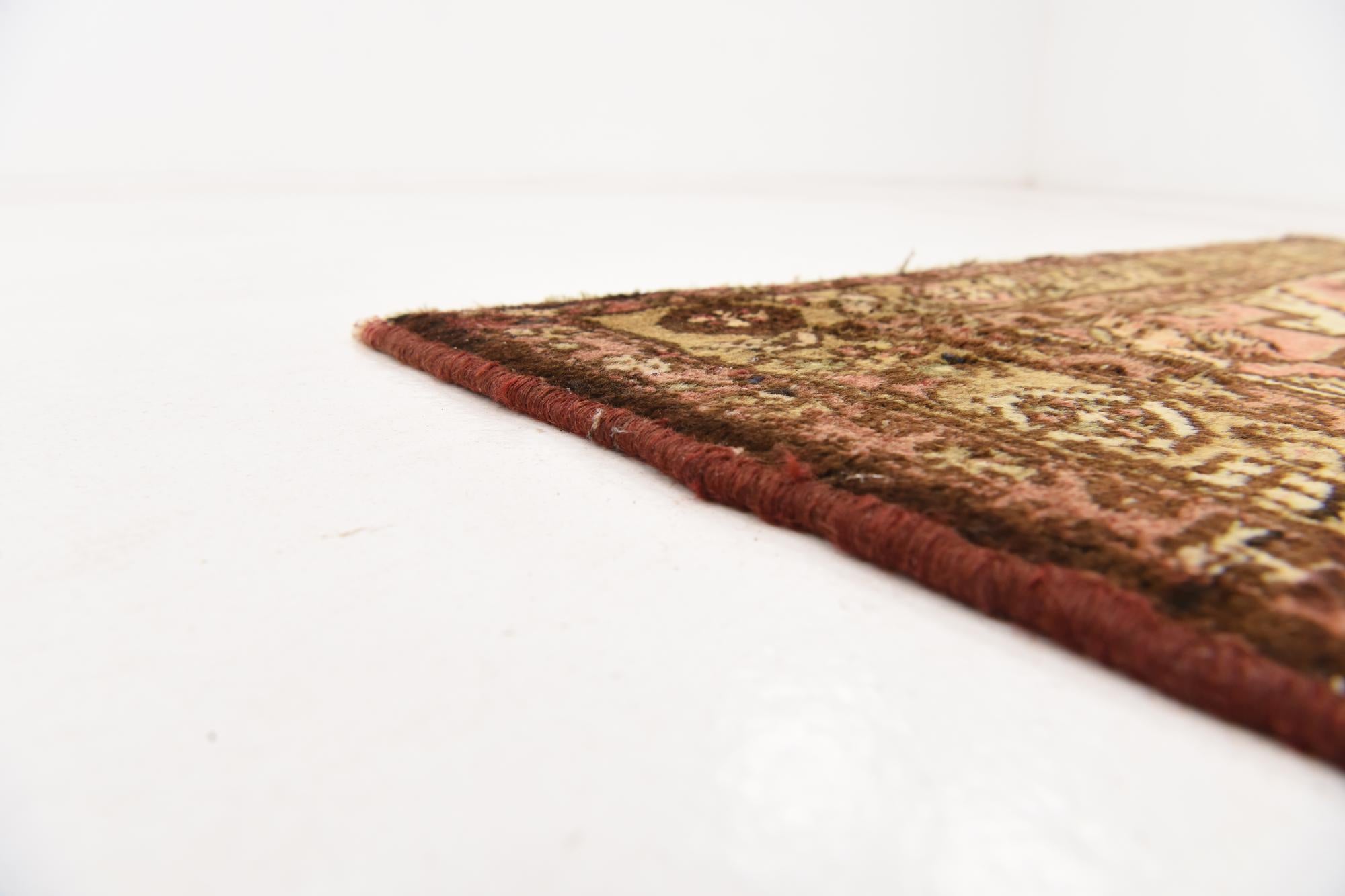 3' 7 x 10' Hand Knotted Hossainabad Persian Wool Runner Rug