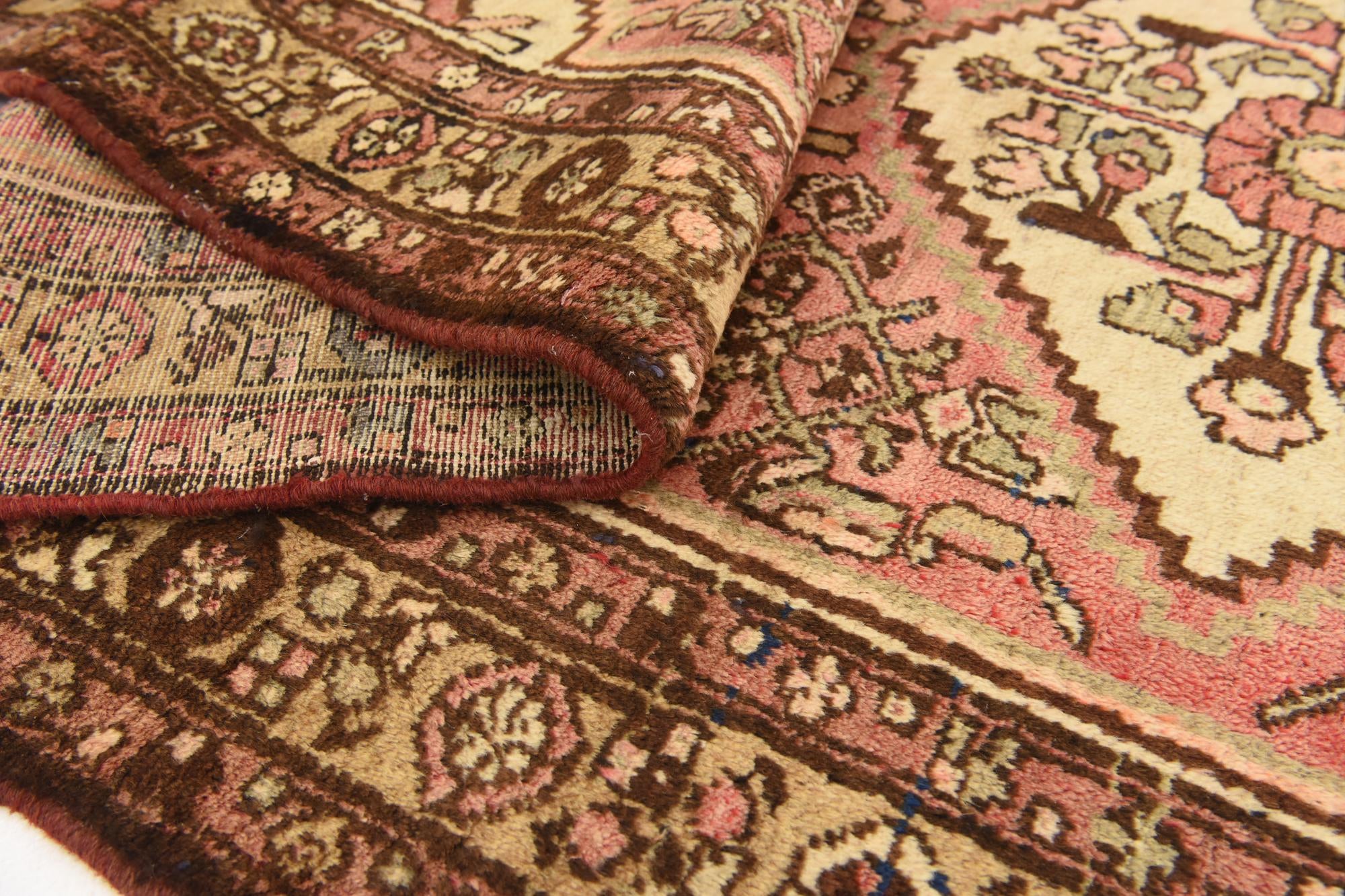 3' 7 x 10' Hand Knotted Hossainabad Persian Wool Runner Rug