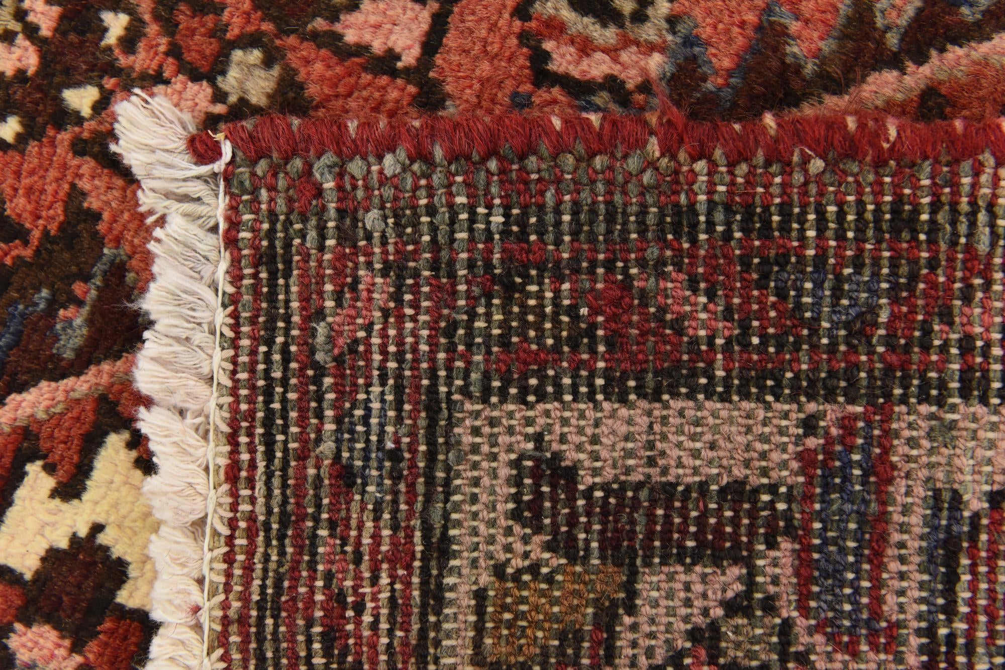 3' 7 x 10' 7 Hand Knotted Hossainabad Persian Wool Runner Rug
