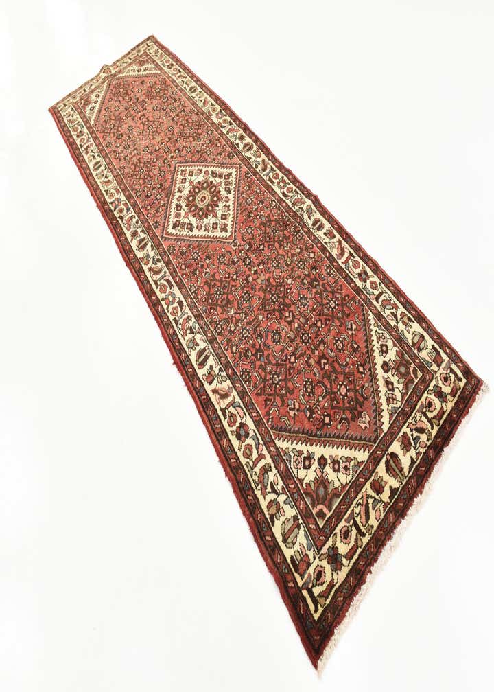3' 7 x 10' 7 Hand Knotted Hossainabad Persian Wool Runner Rug