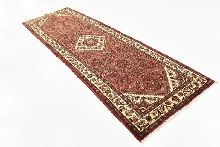 Detail image of 3' 7 x 10' 7 Hand Knotted Hossainabad Persian Wool Runner Rug