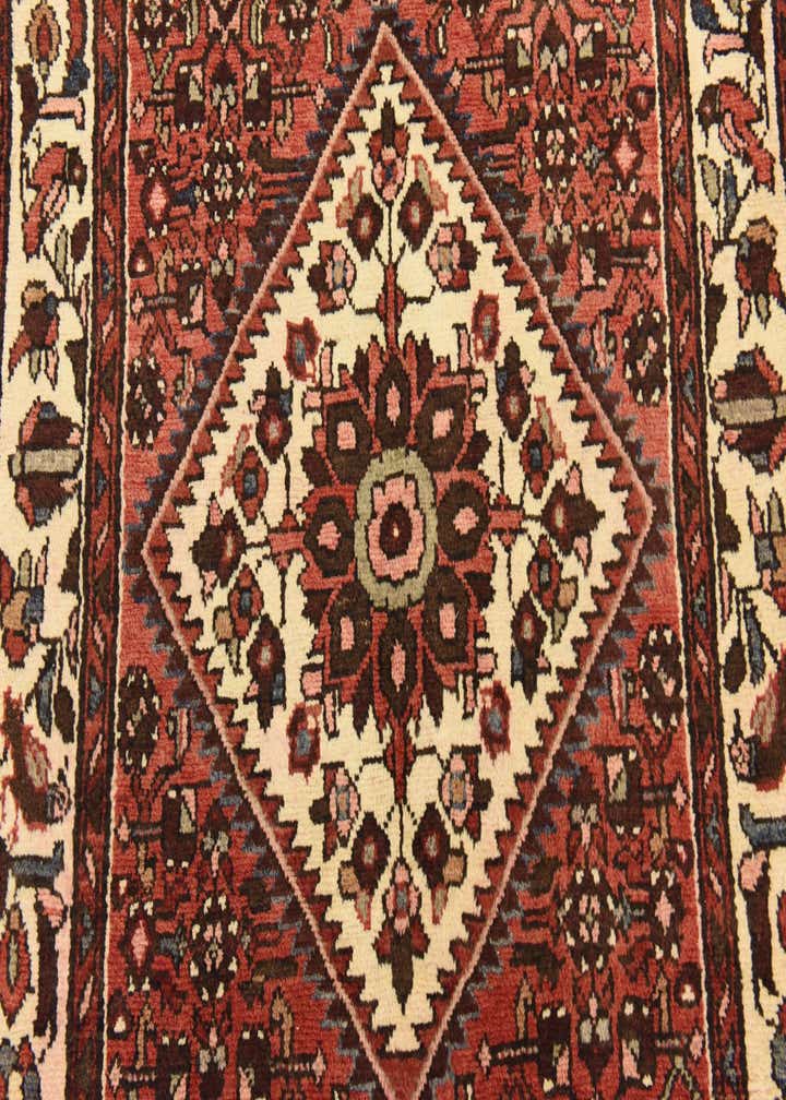 3' 7 x 10' 7 Hand Knotted Hossainabad Persian Wool Runner Rug