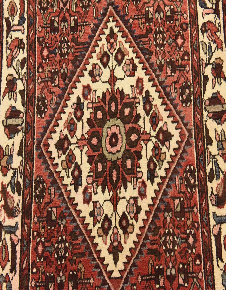 Detail image of 3' 7 x 10' 7 Hand Knotted Hossainabad Persian Wool Runner Rug
