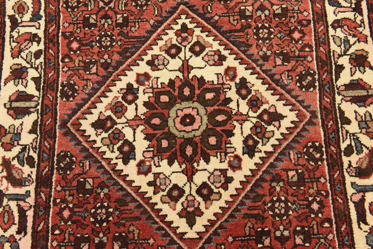 Detail image of 3' 7 x 10' 7 Hand Knotted Hossainabad Persian Wool Runner Rug