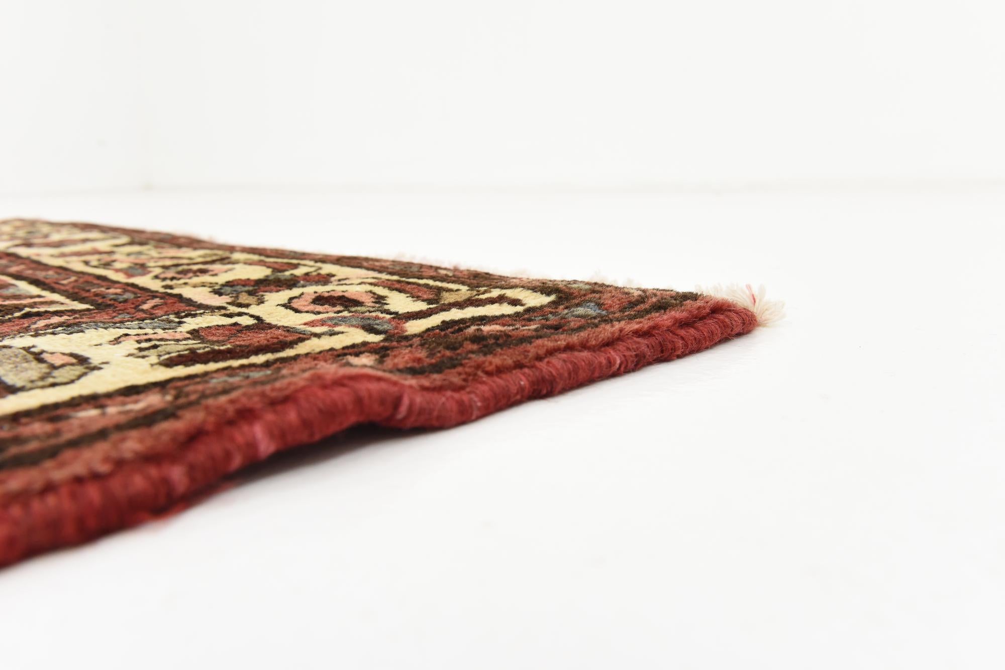 3' 7 x 10' 7 Hand Knotted Hossainabad Persian Wool Runner Rug